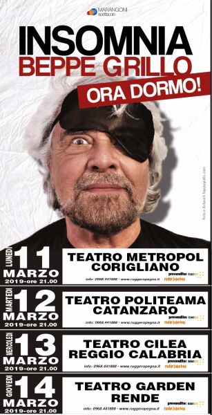 Beppe Grillo torna in Calabria con il suo Insomnia Tour