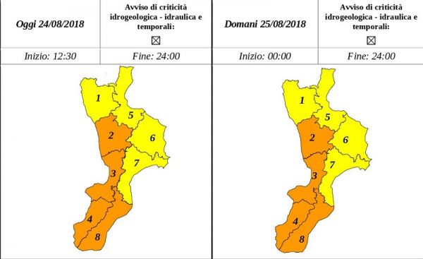Comune di Reggio Calabria, allerta meteo