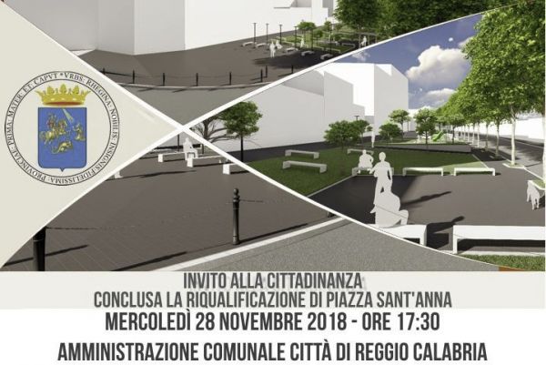 Comune di Reggio Calabria, restyling della nuova Piazza Sant'Anna